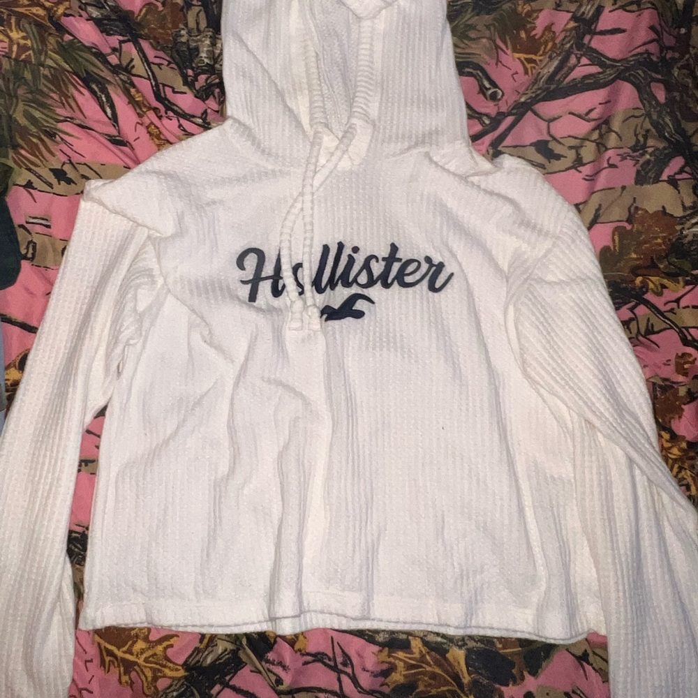 hollister hoodie crop top long sleeve